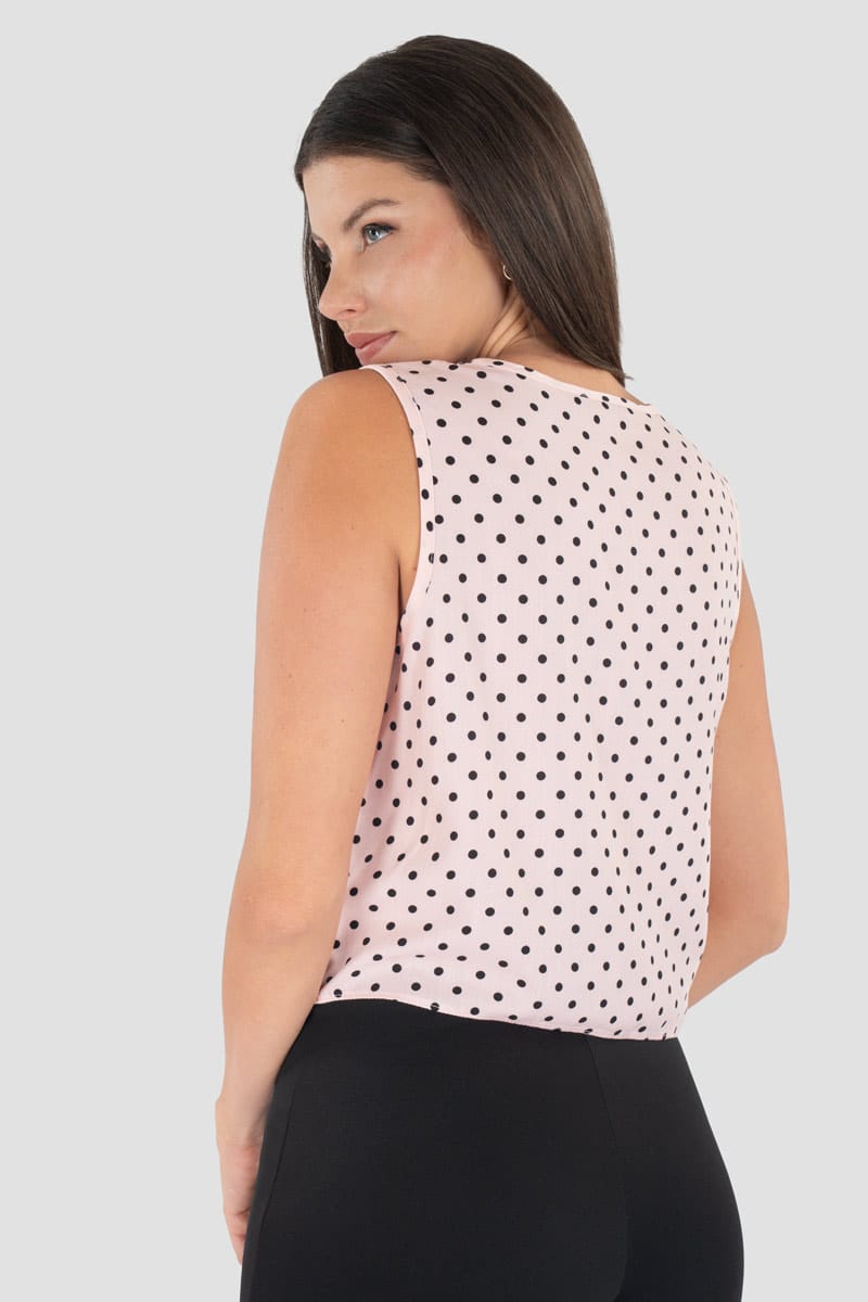 Blusa de lunares sin mangas