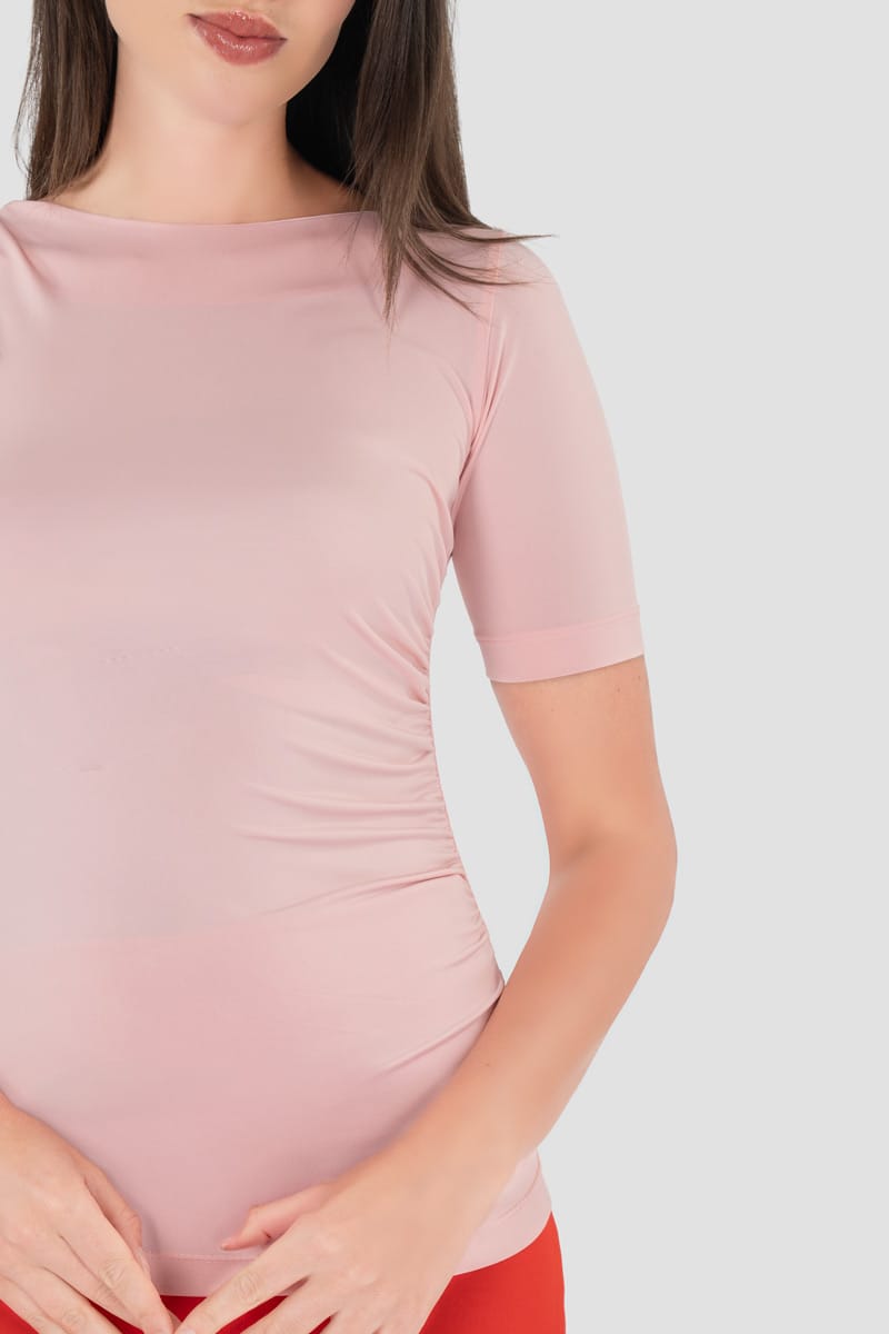 Blusa manga corta con plisado