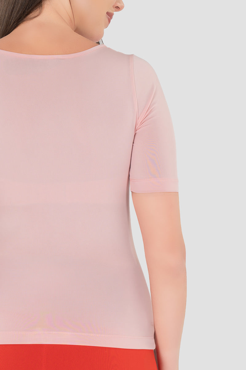 Blusa manga corta con plisado