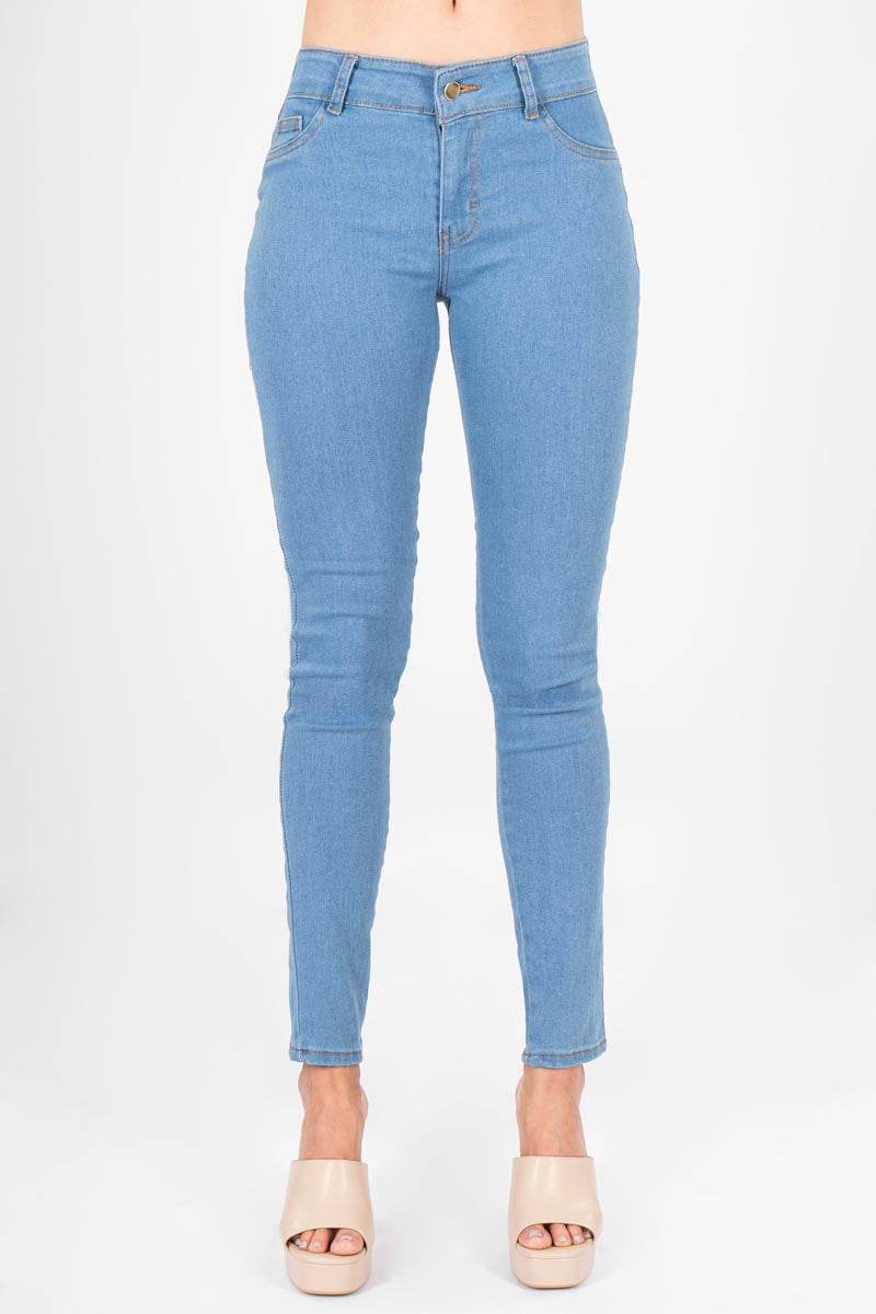 Jeans básicos de tiro medio - Santory Ropa  (7040469893187)