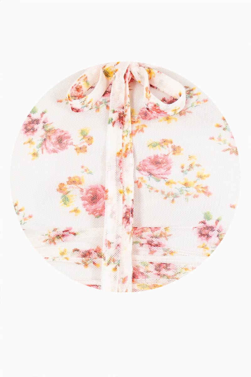 Blusa floral con plisado en cintura