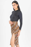 Falda animal print con abertura - Santory Ropa  (7467150049347)