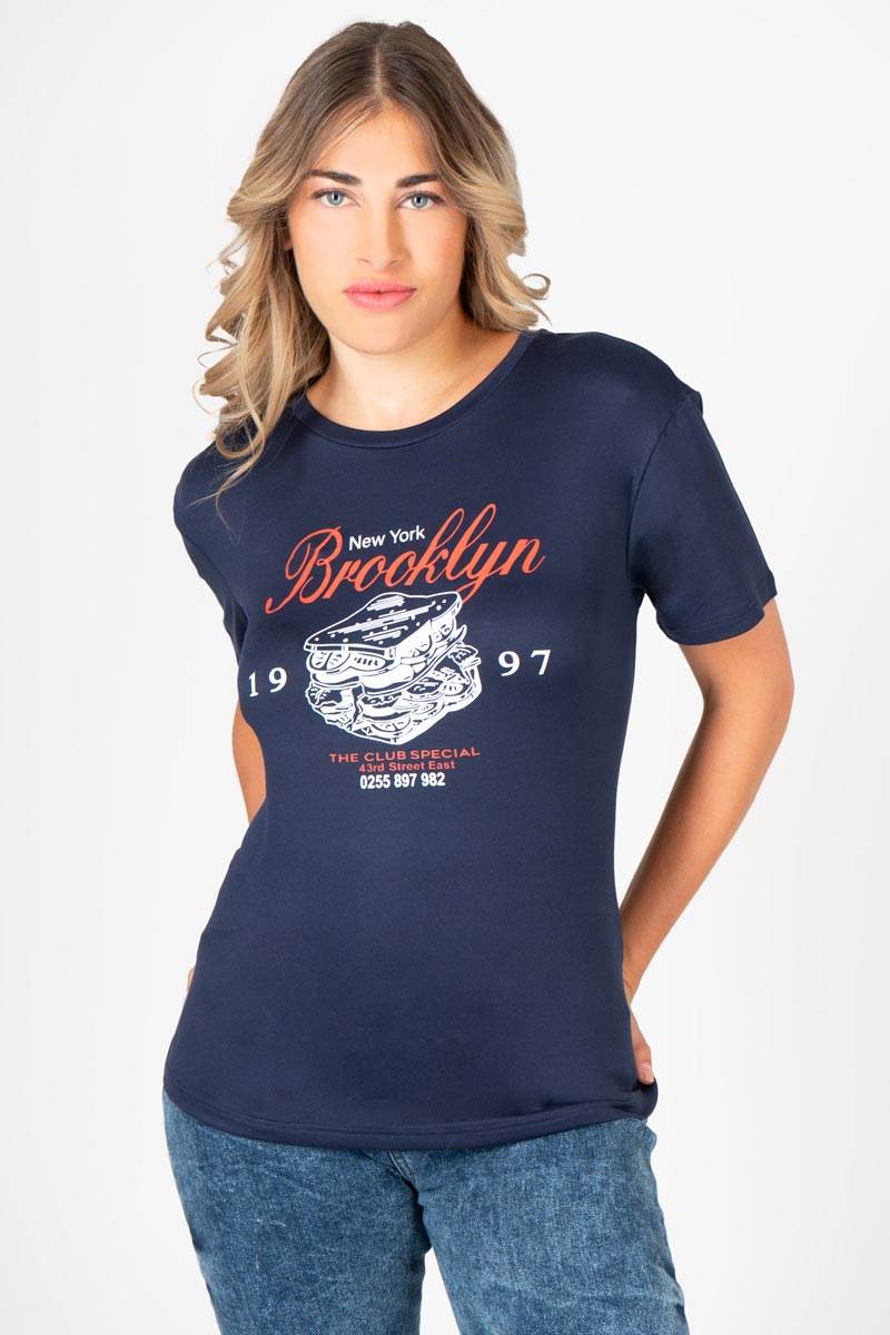 Playera estampada cuello redondo - Santory Ropa  (7420391227459)