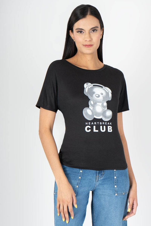 Playera estampada manga corta
