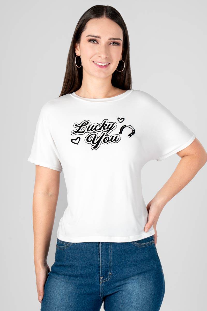 Playera estampada cuello redondo - Santory Ropa  (7406861844547)