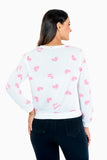Sudadera con estampado de corazones cuello redondo