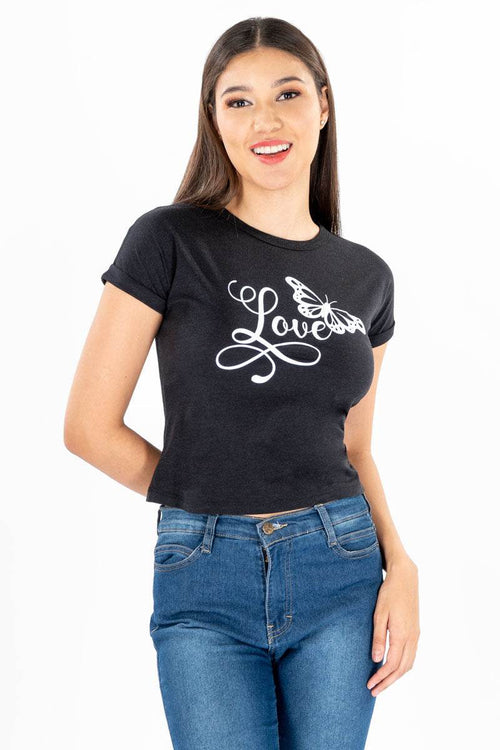 Playera estampada manga corta