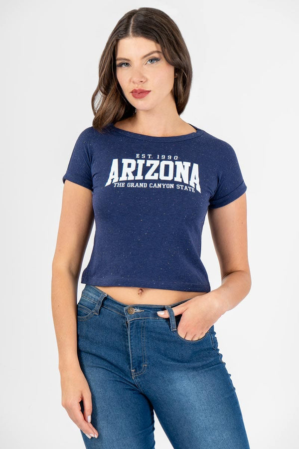 Playera manga corta con estampado "Arizona"