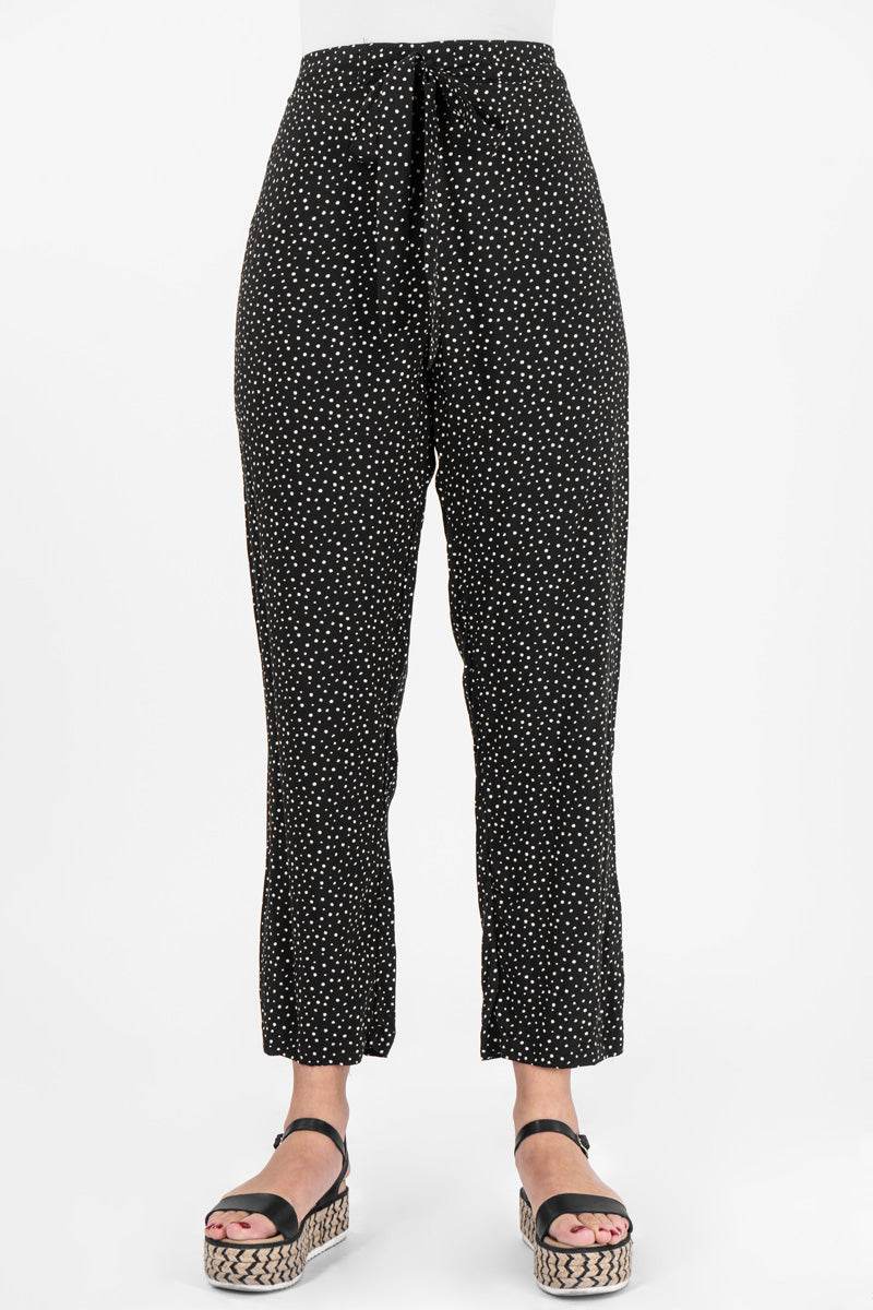 Pantalón con cinto estampado de puntos - Santory Ropa  (7001611403331)