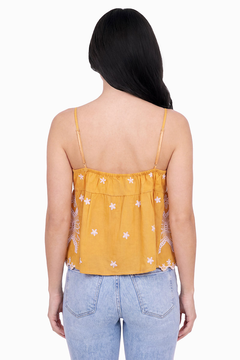 Blusa de tirantes con bordado