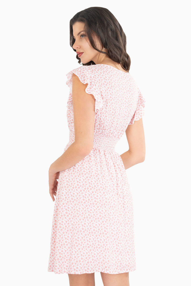 Vestido floral escote cruzado