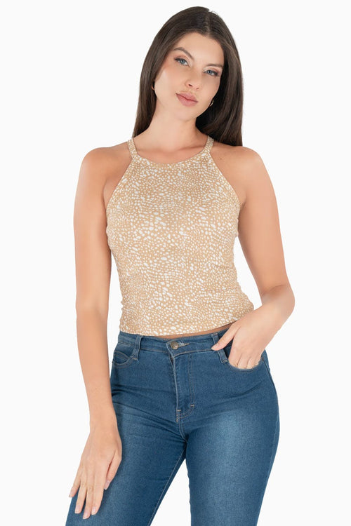Playera halter estampada