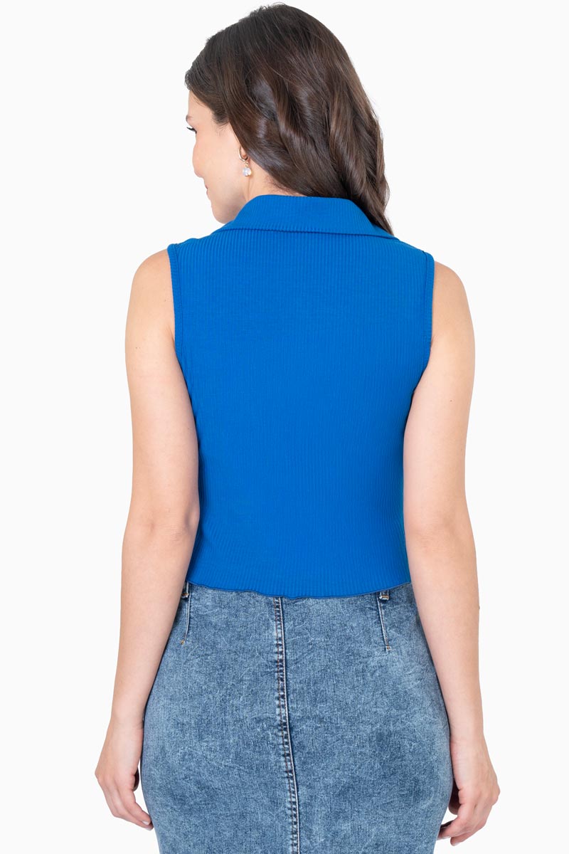 Playera tipo polo sin mangas
