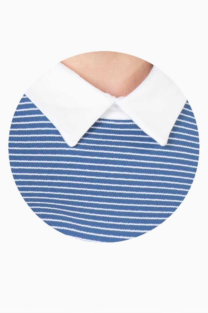 Blusa manga corta con cuello en contraste titpo polo