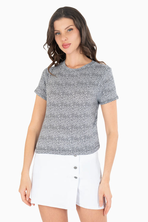 Playera animal print manga corta