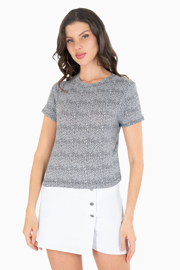 Playera animal print manga corta