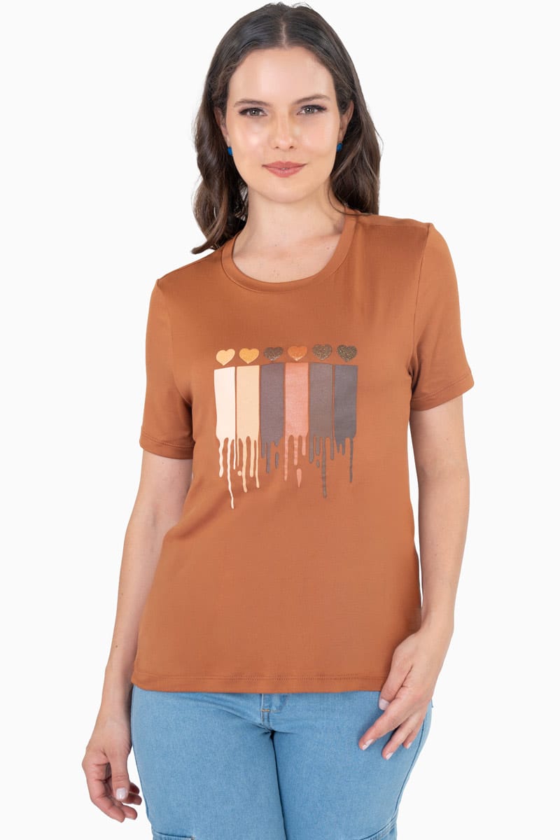 Playera con estampado de corazones degradados