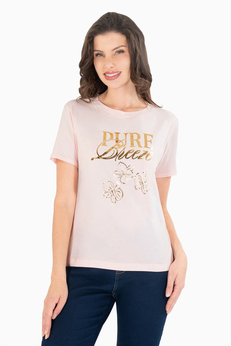 Playera manga corta con estampado