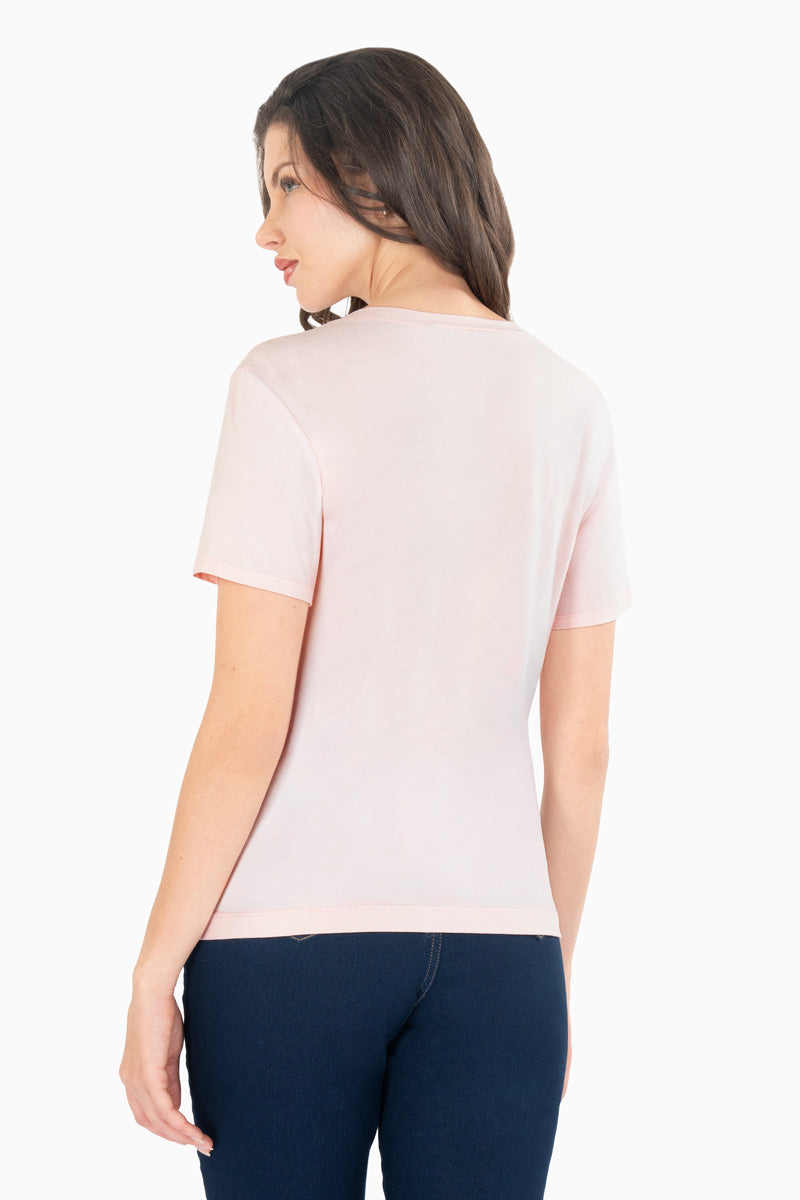 Playera manga corta con estampado
