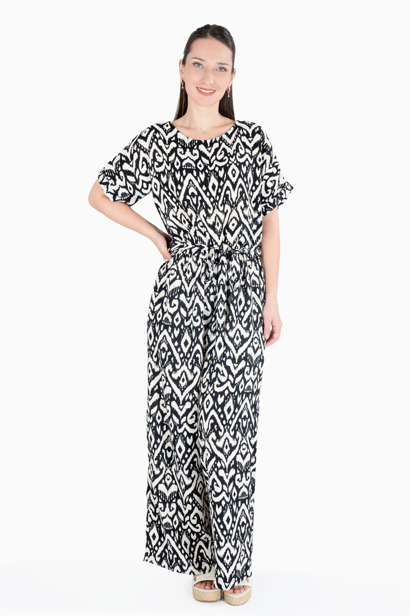 Jumpsuit estampado con cinturón