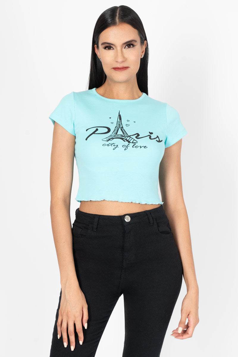 Playera corta estampada - Santory Ropa  (7415529275459)