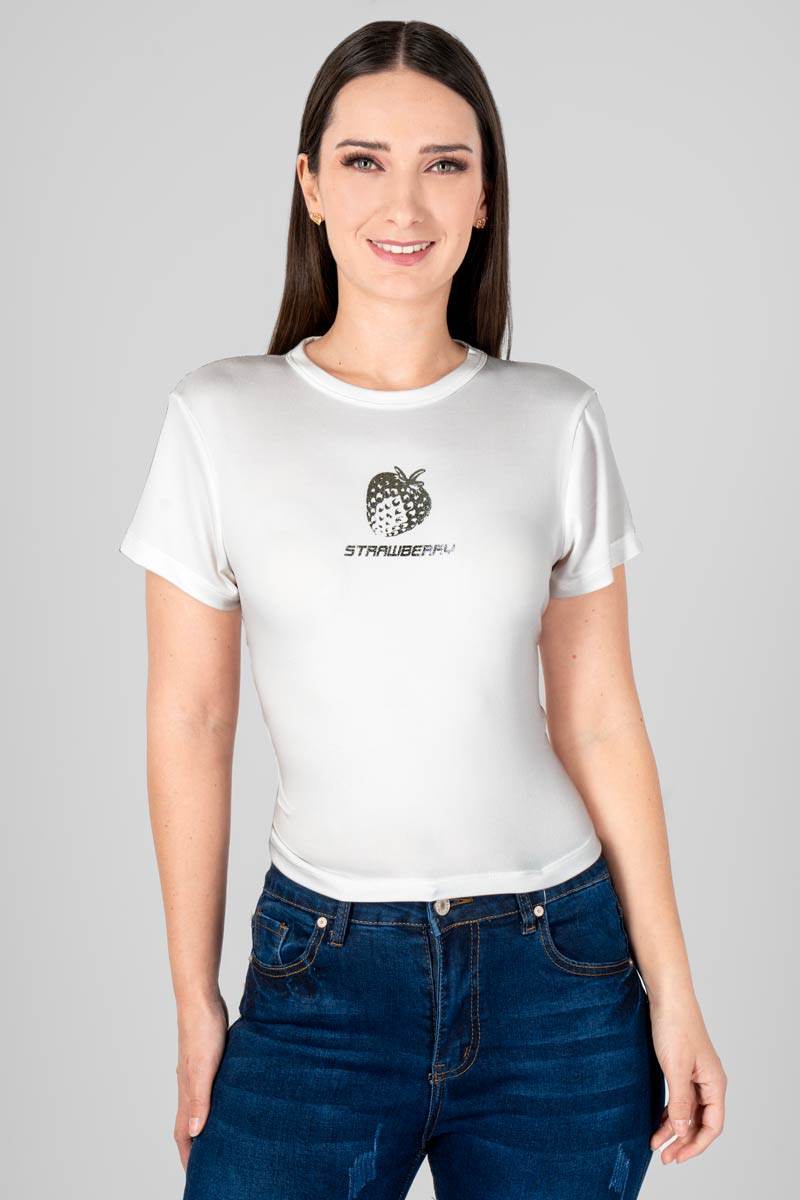 Playera estampada cuello redondo - Santory Ropa  (7406861647939)