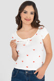 Playera con jareta y corazones