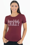 Playera manga corta con estampado “Beautiful Crazy”