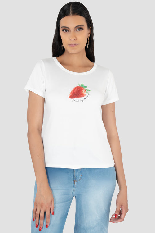 Playera estampada manga corta