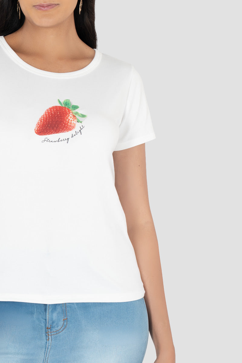 Playera estampada manga corta