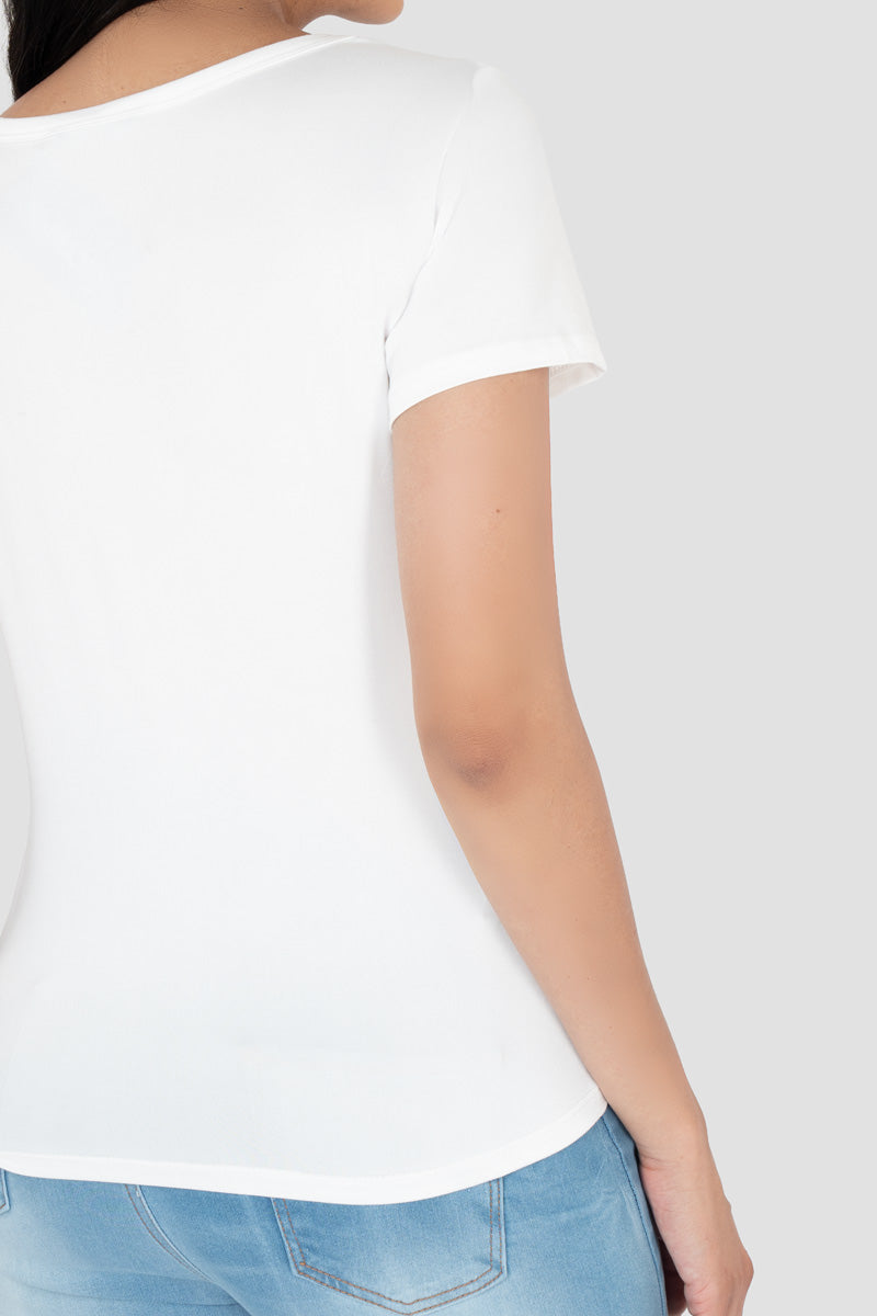 Playera estampada manga corta