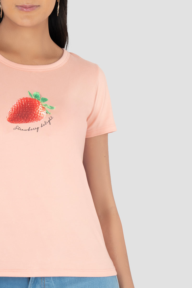 Playera estampada manga corta