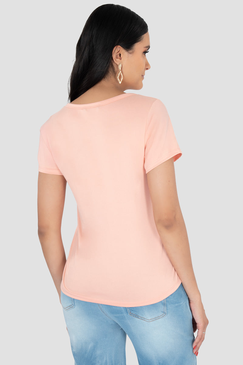 Playera estampada manga corta