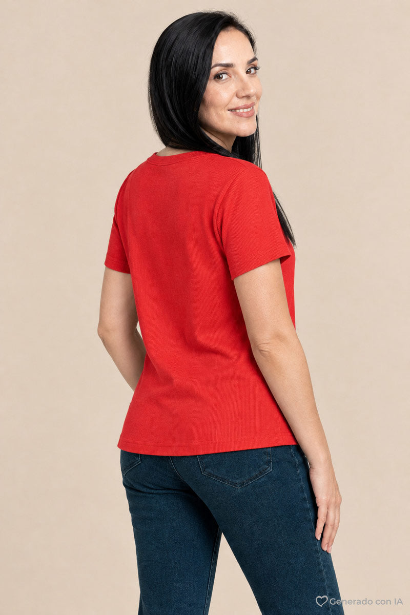 Playera manga corta con botones