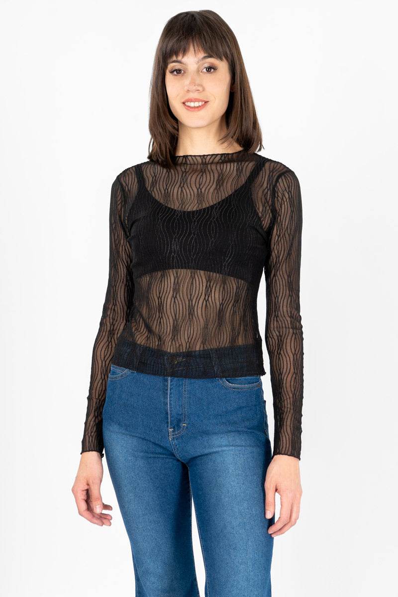 Blusa mesh manga larga - Santory Ropa  (7313509908547)