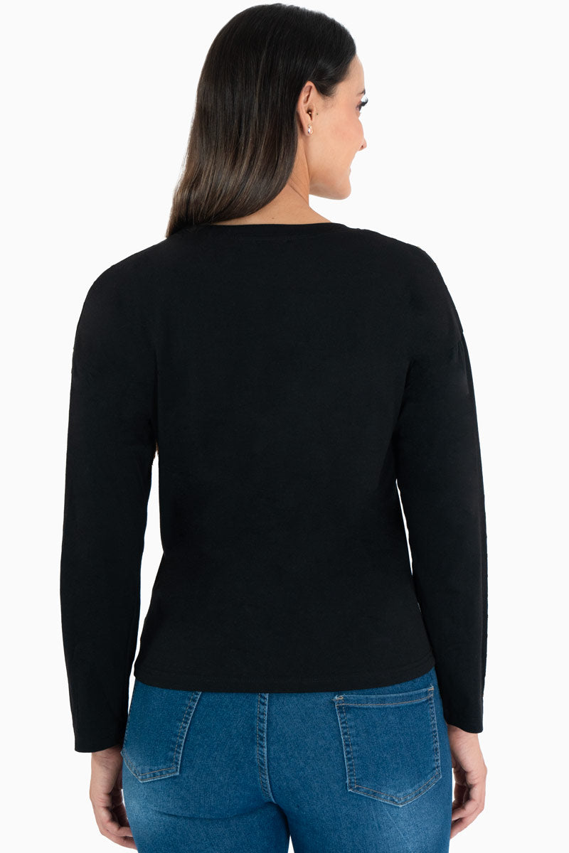 Playera manga larga con piedritas