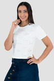 Playera manga corta con estampado "LOVE"