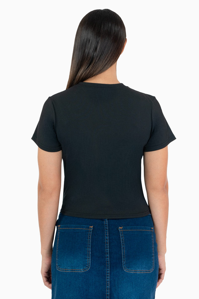 Playera manga corta con estampado "LOVE"