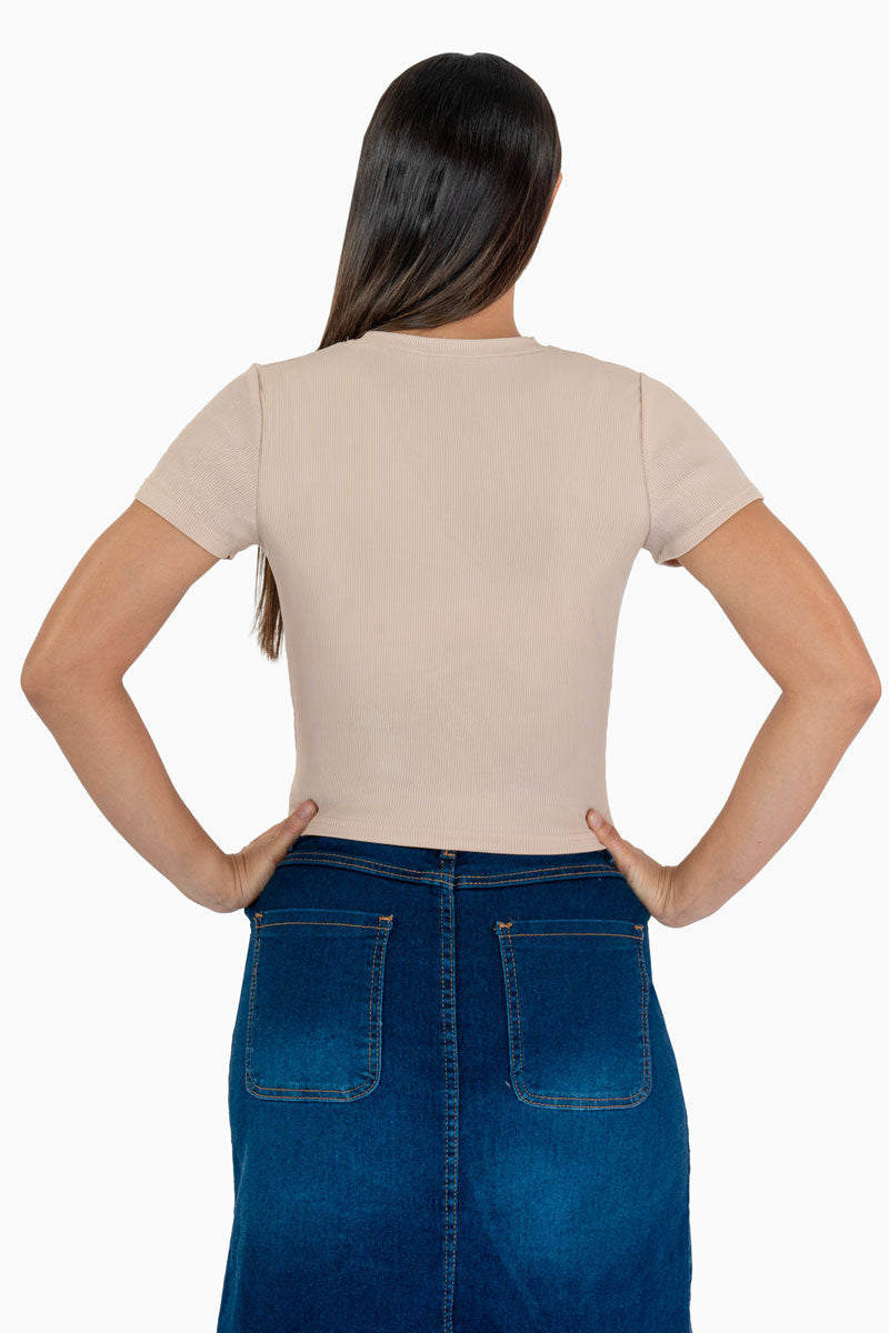 Playera manga corta con estampado de moños