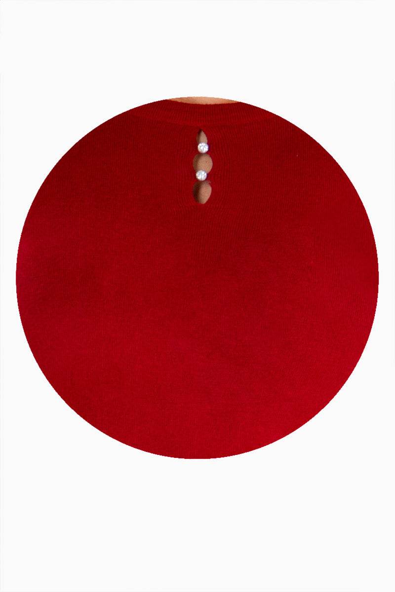 Suéter con abertura en cuello - Santory Ropa  (7467149885507)