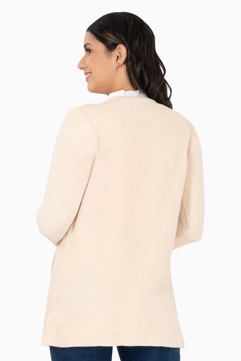 Suetér abierto largo con bolsas