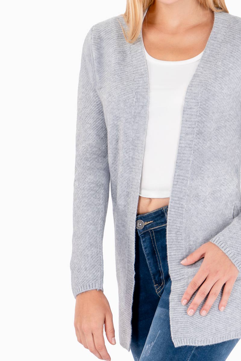 Suetér abierto largo con bolsas