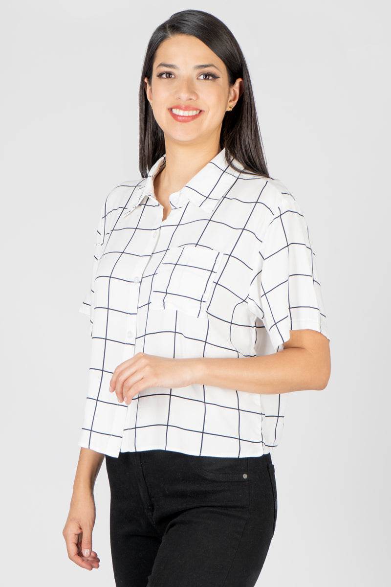 Camisa de cuadros manga corta - Santory Ropa  (7280434282563)