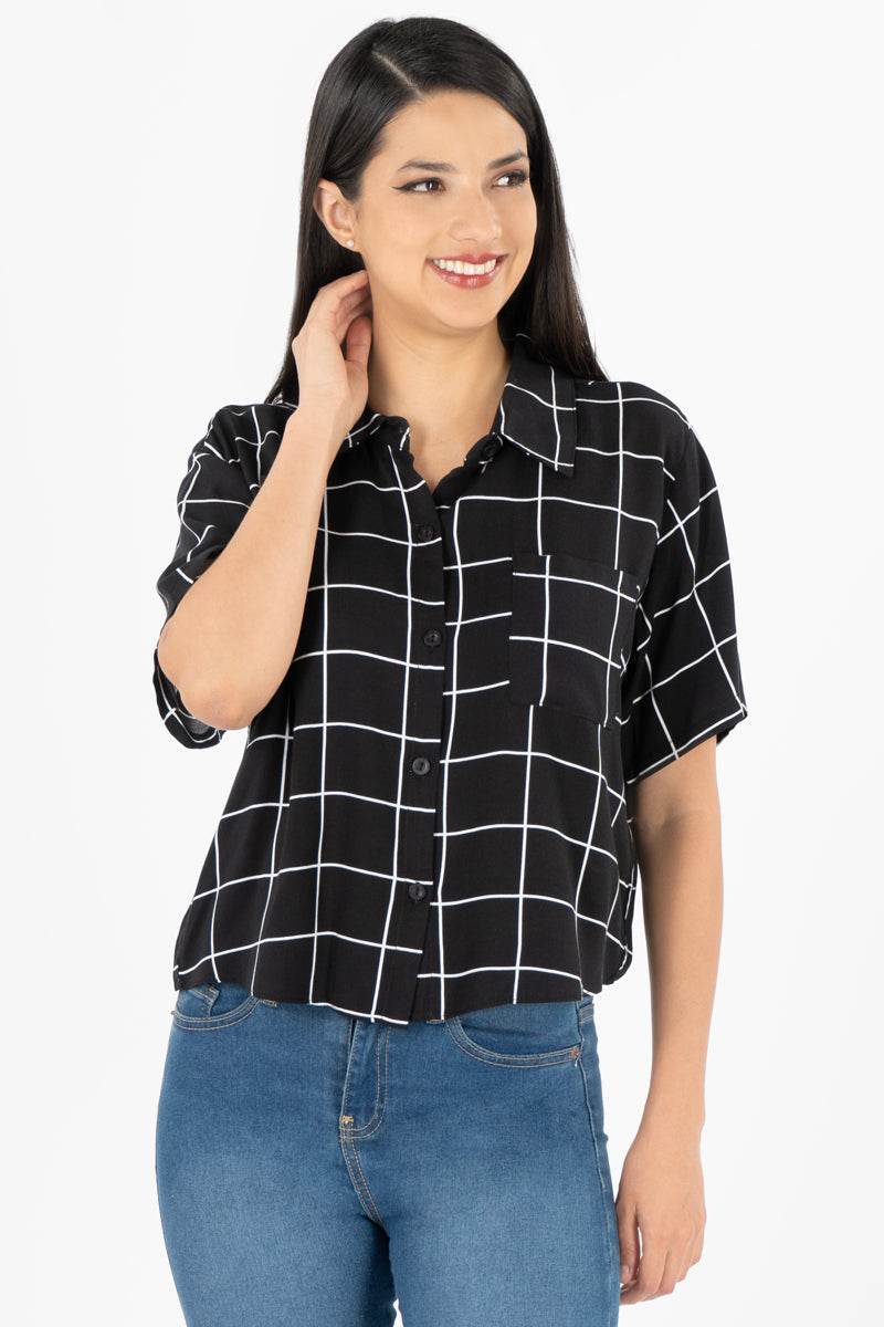 Camisa de cuadros manga corta - Santory Ropa  (7280434282563)