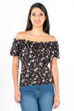 Blusa floral manga corta (7286288547907)