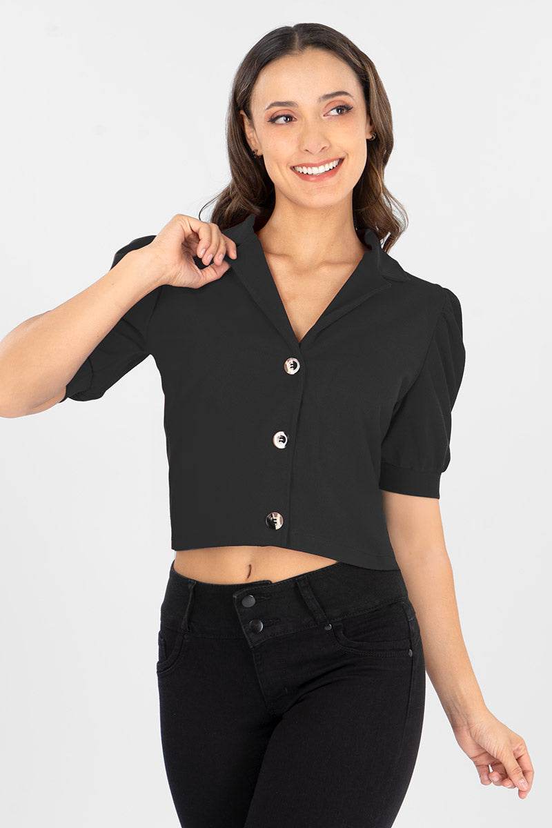 Blusa manga corta con botones - Santory Ropa  (7311306129475)