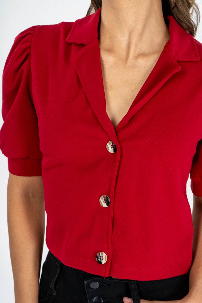 Blusa manga corta con botones - Santory Ropa  (7311306129475)