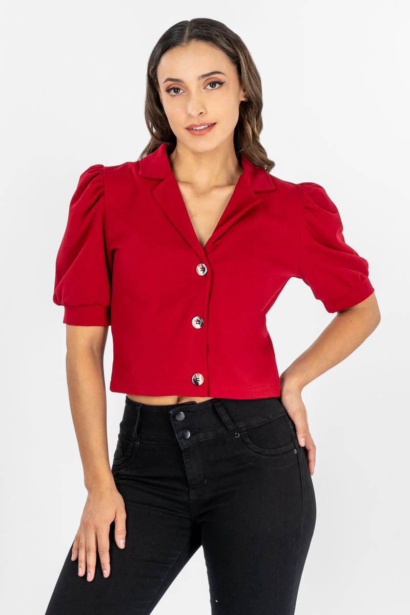 Blusa manga corta con botones - Santory Ropa  (7311306129475)