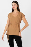 Blusa larga con cinto (7289363464259)