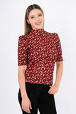 Blusa floral cuello alto